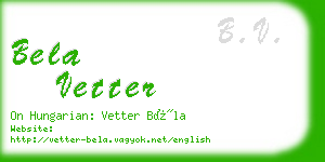 bela vetter business card